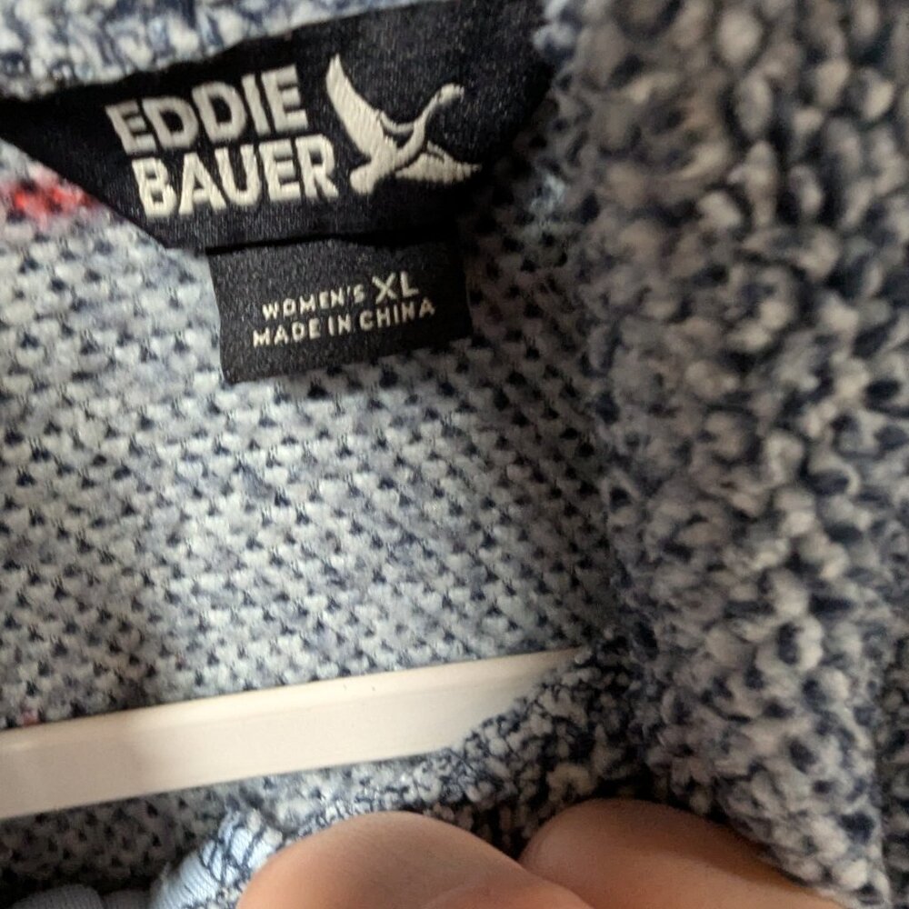 Eddie Bauer Blue Partial Button Up Pullover Soft … - image 6